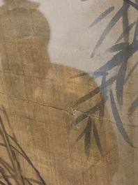 Chinese school, inkt en kleur op zijde: 'Eenden en vogels bij het water', late Ming/vroege Qing