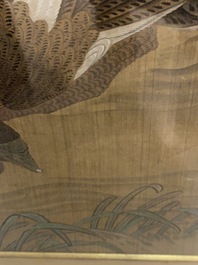 Chinese school, inkt en kleur op zijde: 'Eenden en vogels bij het water', late Ming/vroege Qing