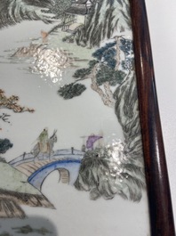A Chinese qianjiang cai 'landscape' plaque, 19/20th C.
