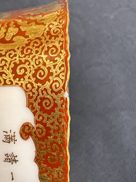 Vijf stukken Japans porselein, Satsuma en Kutani, Meiji, 19e eeuw