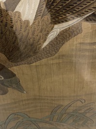 Chinese school, inkt en kleur op zijde: 'Eenden en vogels bij het water', late Ming/vroege Qing