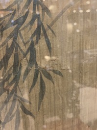 Chinese school, inkt en kleur op zijde: 'Eenden en vogels bij het water', late Ming/vroege Qing