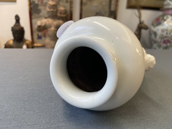 A Chinese Dehua blanc de Chine rouleau vase, Kangxi