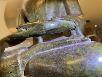 A large Burmese bronze figure of Buddha, 17/18th C.