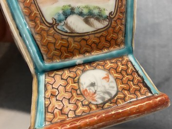 A Chinese famille rose 'mandarin' vase and cover, Qianlong