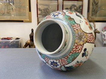 A Chinese famille verte vase with birds near flowery branches, Kangxi