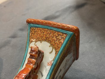 A Chinese famille rose 'mandarin' vase and cover, Qianlong
