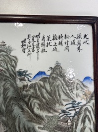 A Chinese qianjiang cai 'landscape' plaque, 19/20th C.