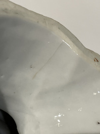 A Chinese blue and white salt after a European silver model, Kangxi