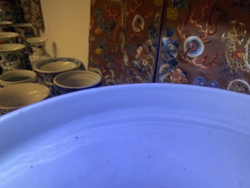 A large Chinese blue and white 'deer and crane' vase, Qianlong