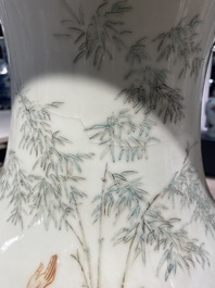 A large Chinese famille rose 'immortals' vase, Republic
