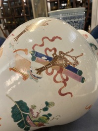 A Chinese famille rose 'antiquities' vase, Qianlong