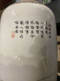 Drie Chinese famille rose vazen, Qianlong merken, Republiek