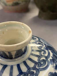 A Chinese blue and white 'meiping' vase with cranes, Wanli