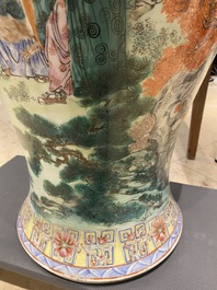 A large Chinese famille rose 'immortals' vase, Republic