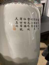 Drie Chinese famille rose vazen, Qianlong merken, Republiek