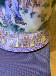 A large Chinese famille rose 'immortals' vase, Republic