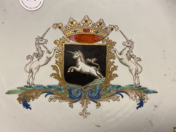 A Chinese Dutch market van Beeftingh armorial dish, Qianlong