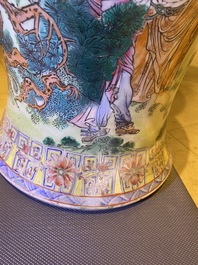 A large Chinese famille rose 'immortals' vase, Republic