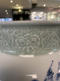 A Chinese floral vase, signed Wang En Huai, dated 1997