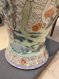 A large Chinese famille rose 'immortals' vase, Republic