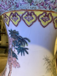 A large Chinese famille rose 'immortals' vase, Republic