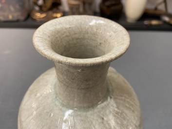 A Chinese qingbai vase with incised floral design, Song