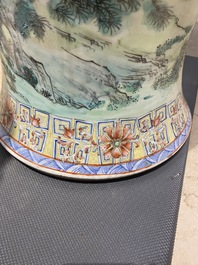 A large Chinese famille rose 'immortals' vase, Republic