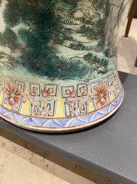 A large Chinese famille rose 'immortals' vase, Republic