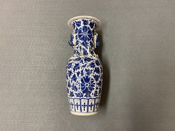 Ten mostly Chinese blue and white, famille rose and Imari-style vases, Kangxi and later