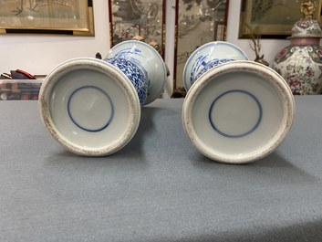 A pair of Chinese blue and white vases, Guangxu