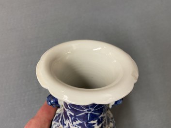 Ten mostly Chinese blue and white, famille rose and Imari-style vases, Kangxi and later