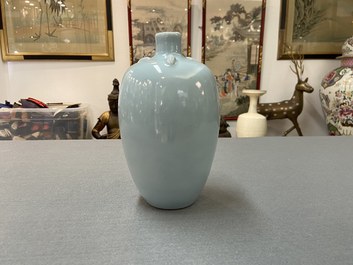 A Chinese monochrome lavender-blue vase, Yongzheng mark, Republic