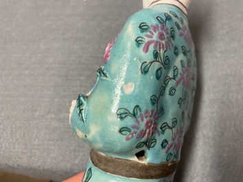 Zeven Chinese famille rose figuren, 18/19e eeuw
