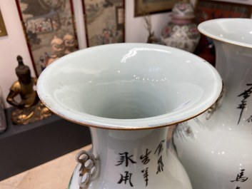 Drie Chinese famille rose vazen, 19/20e eeuw