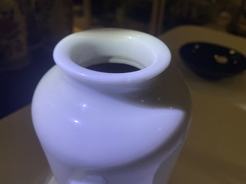 A Chinese Dehua blanc de Chine rouleau vase, Kangxi