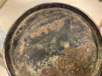 An unusual Chinese zoomorphic bronze vase, 'Zun', Kangxi