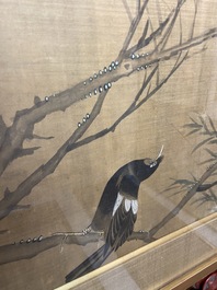 Chinese school, inkt en kleur op zijde: 'Eenden en vogels bij het water', late Ming/vroege Qing
