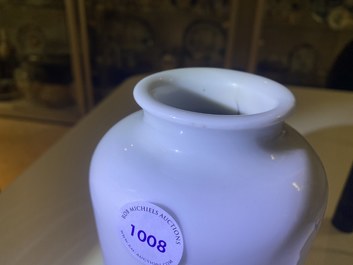 A Chinese Dehua blanc de Chine rouleau vase, Kangxi