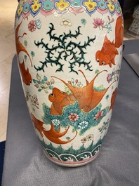 A Chinese famille rose 'goldfish' vase, 19th C.