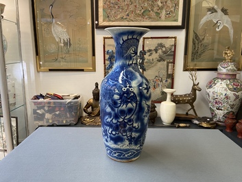 A Chinese blue and white 'dragon' vase, 19th C.