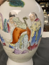 A Chinese famille rose vase, Qianlong mark, Republic
