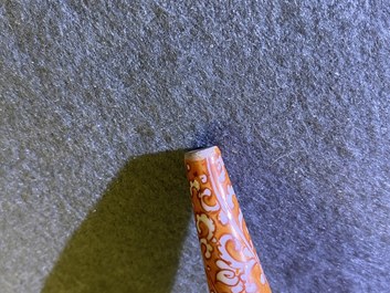 A rare Chinese islamic market iron-red-ground rosewater sprinkler, Kangxi