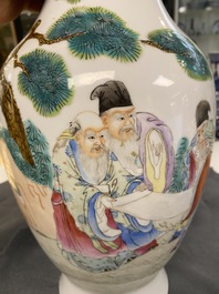 A Chinese famille rose vase, Qianlong mark, Republic