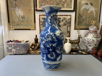 A Chinese blue and white 'dragon' vase, 19th C.