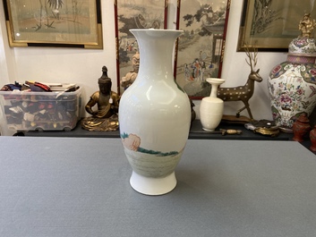 A Chinese famille rose vase, Qianlong mark, Republic