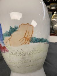 A Chinese famille rose vase, Qianlong mark, Republic