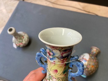 Two Chinese famille rose vases, Qianlong marks, Republic
