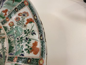 A Chinese famille verte 'mythical beasts' dish, Kangxi