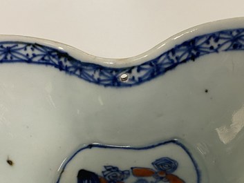 A Chinese doucai bowl, a famille verte spice box and a wucai tea caddy, Kangxi and later